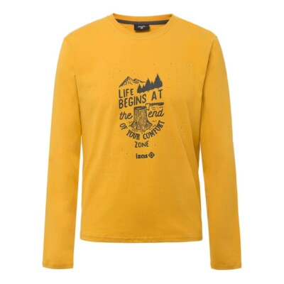 Izas Arosa Life Begins T Shirt Gold Grey Size L (US)