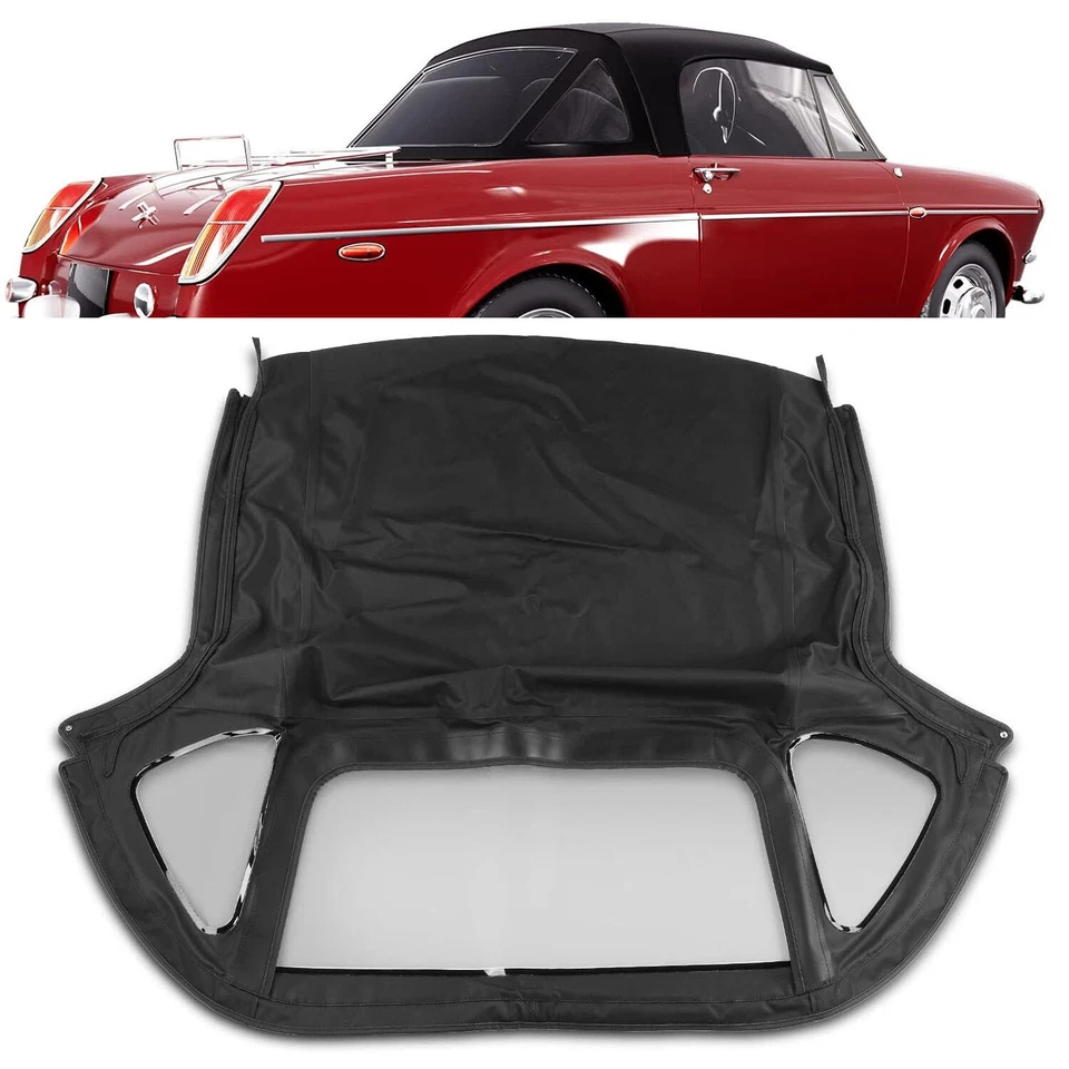 Convertible Soft Top for MG MGB 1971 1972-1980 Black w/ 3Pcs Plastic Windows Foto 2 de 4