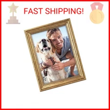 Malden International Designs 2177-57 Classic Wood Picture Frame, 5x7, Gold