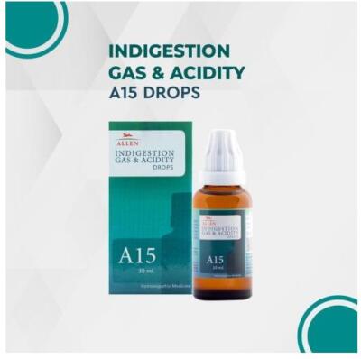 Allen A15 Homeopathy Indigestion Gas & Acidity Drops (30ml)