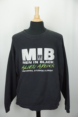 Men in Black Alien Attack Universal Studios VINTAGE Sweatshirt Sz L