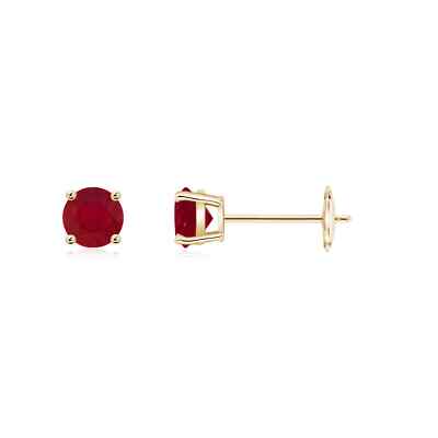 ANGARA natürliche 0,68 ct runde Rubin Ohrstecker in 14K massiv Gold