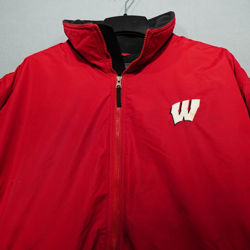 Columbia Jacket Men's Large Red Wisconsin Badgers Full Zip Windbreaker - Image 2 of 4