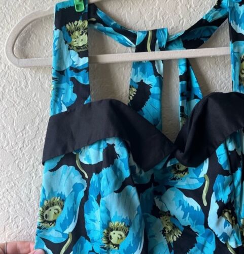 pin up Dress 50s sweetheart floral jazz Rockabilly Bettie page Tatyana Sexy Blue - Picture 3 of 12