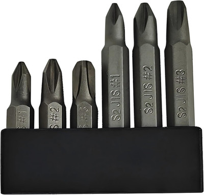 6Pcs JIS Screwdriver Bit Set   35Mm&50Mm-With Magnetic Tip, 1/4 Hex Shank, S2 Al