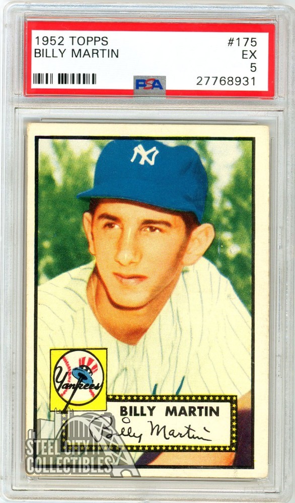 Billy Martin 1952 Topps Rookie Card #175 PSA 5 EX