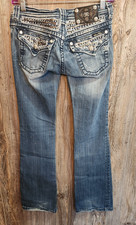 Miss Me Denim Blue Jeans Women Size 26 26x33 Boot Cut JP6067B - western rodeo