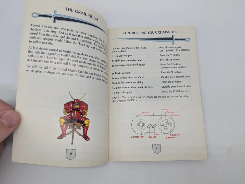 Knights of the Round Authentic Super Nintendo (SNES 1994) Manual Only* VG+! - Image 4 of 4