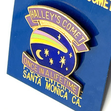 Halleys Comet Once In A Lifetime Vtg Lapel Pin Enamel 1986 PSE Enterprise Rare