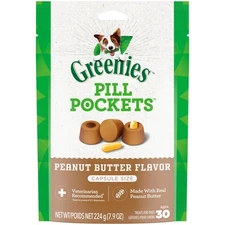 GREENIES PILL POCKETS for Dogs Capsule Size Natural Soft Dog Treats with Real