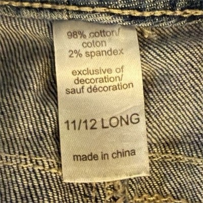Maurices Straight Jeans Juniors 11/12 Blue Medium Wash Denim Stretch 5-Pocket