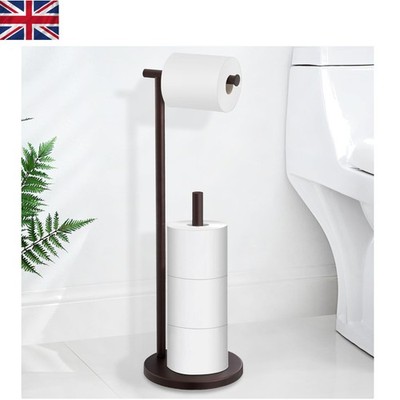 Klassischer Toilettenpapierhalter Ständer aus Bronze mit Ölschliff und gewichteter Basis & Aufbewahrung