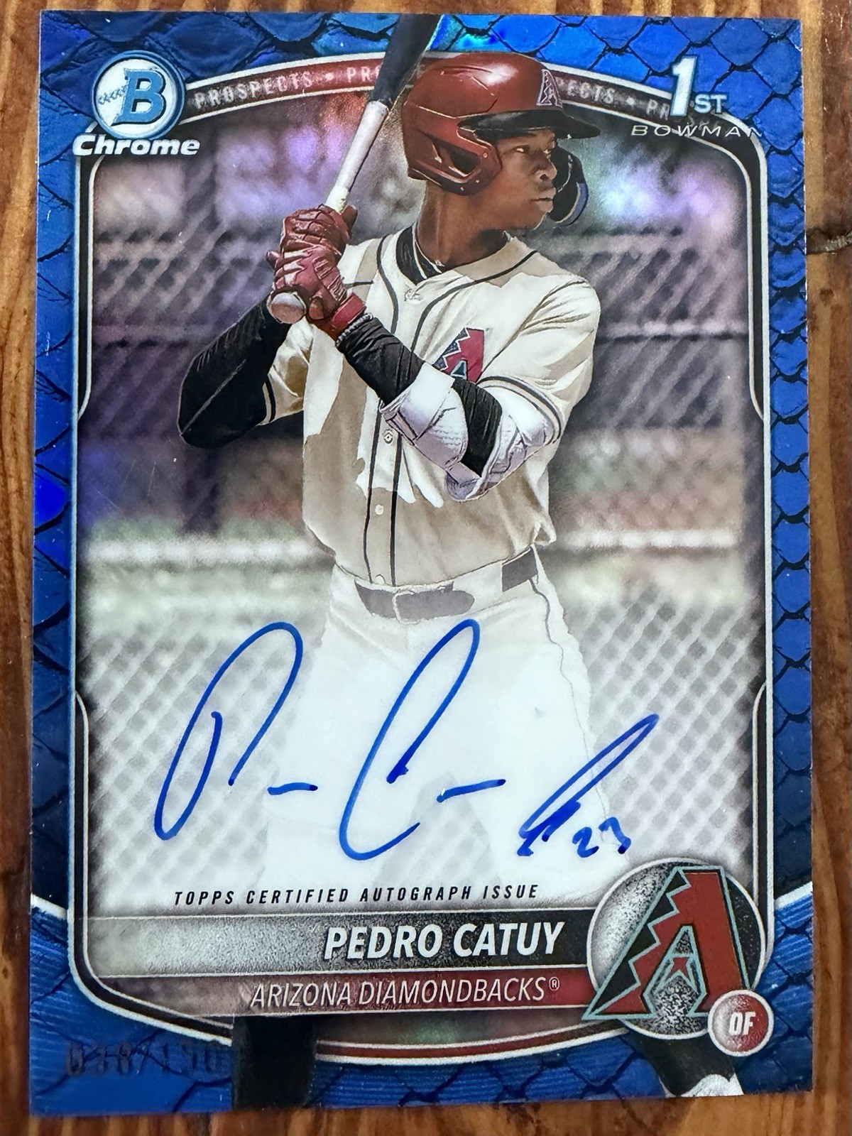 2025 Bowman Chrome Pedro Catuy Blue Reptilian Auto 38/150