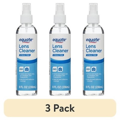 (3 pack) Equate Streak-Free Lens Cleaner 8 oz Spray Bottle
