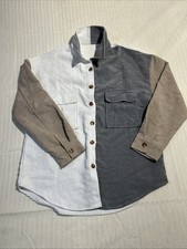 Unbranded Multicolor Block Corduroy Button Front Pocketed Shirt Men's Size M