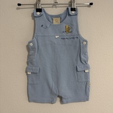 Disney Classic Pooh Baby Sleeveless 100 Cotton Light Blue Romper Sz 3 Months