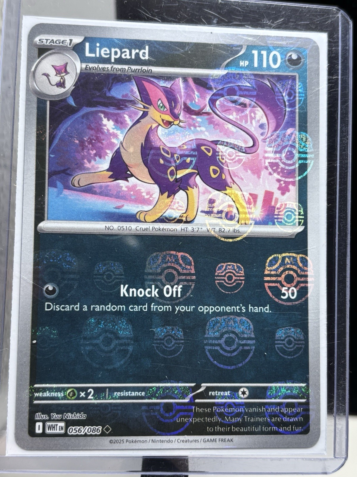 Liepard (MasterBall Pattern) 056/086 SV: White Flare (WHT) Pokemon TCG NM EN