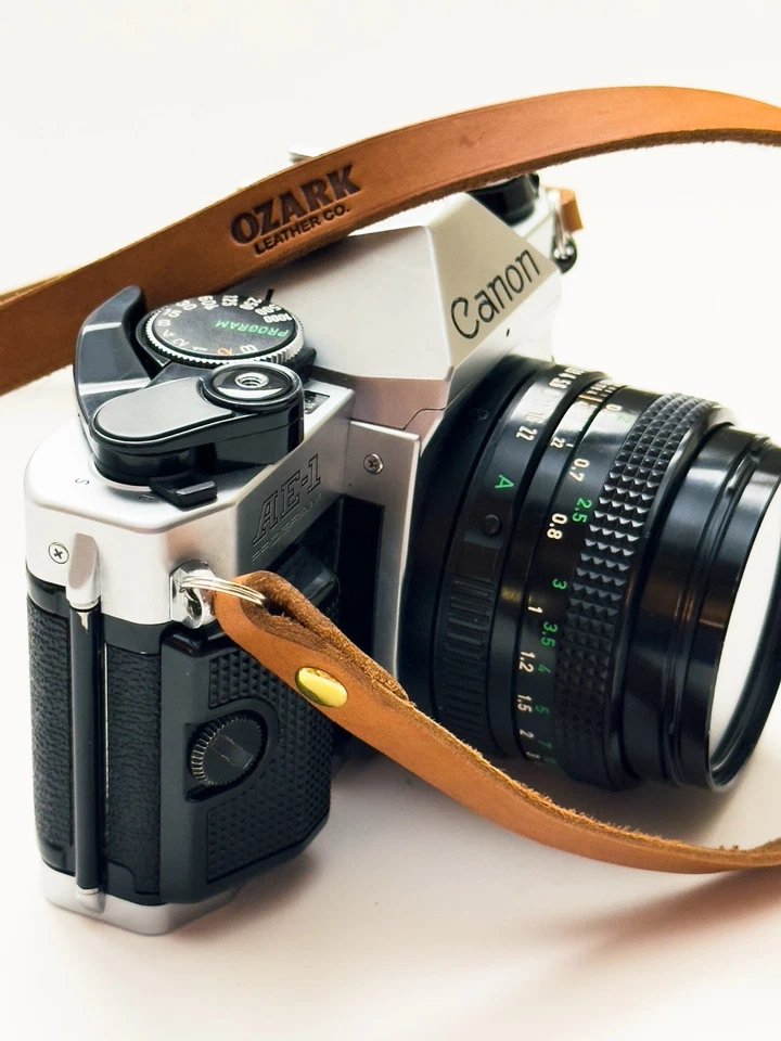 "Correa de cuero de grano completo hecha a mano para cámara digital/película/sin espejo, 30""" Foto 2 de 3