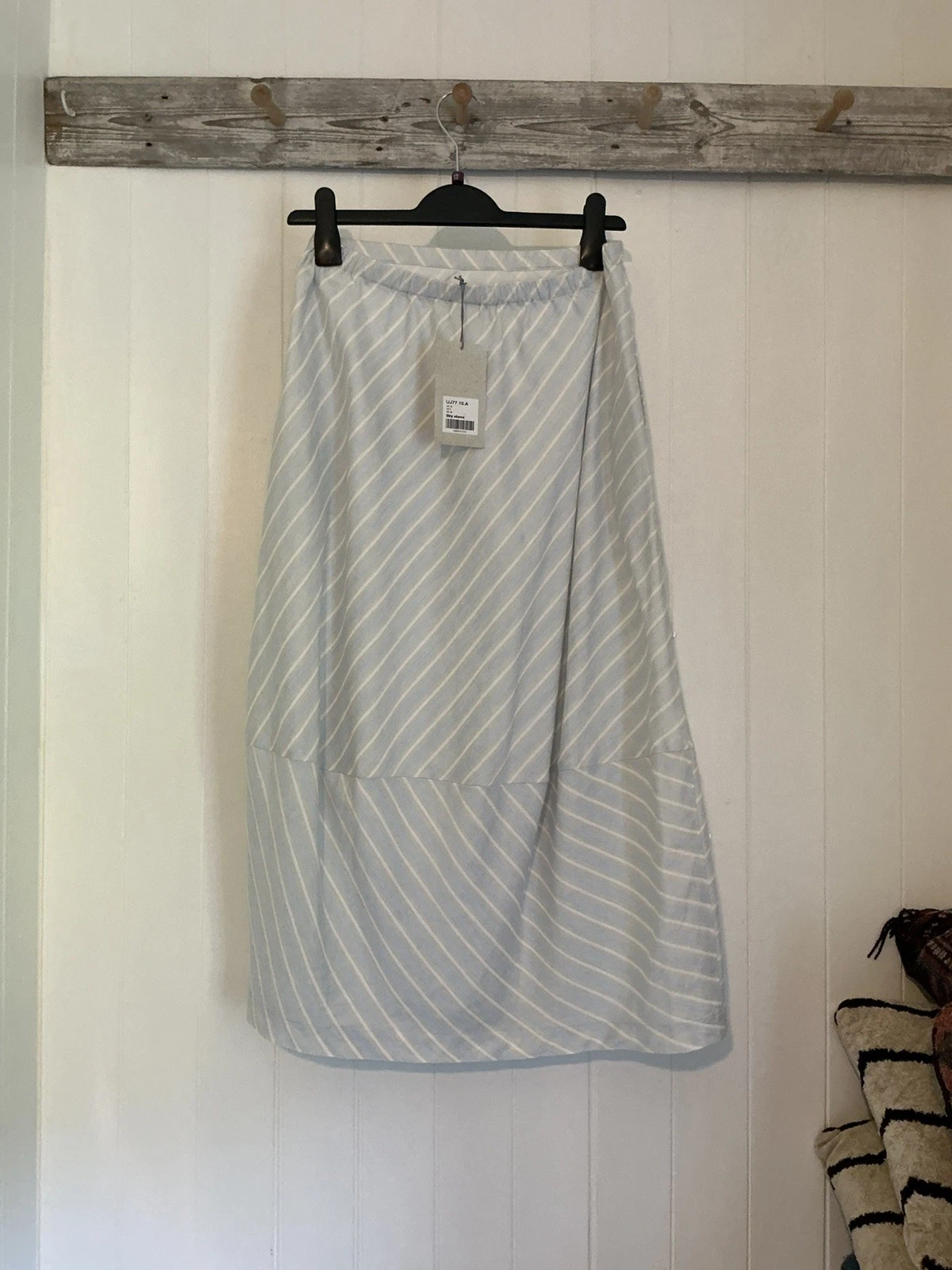 Poetry Linen Cotton Balloon Skirt Lovely Arty Design 28”W Sz 10 New