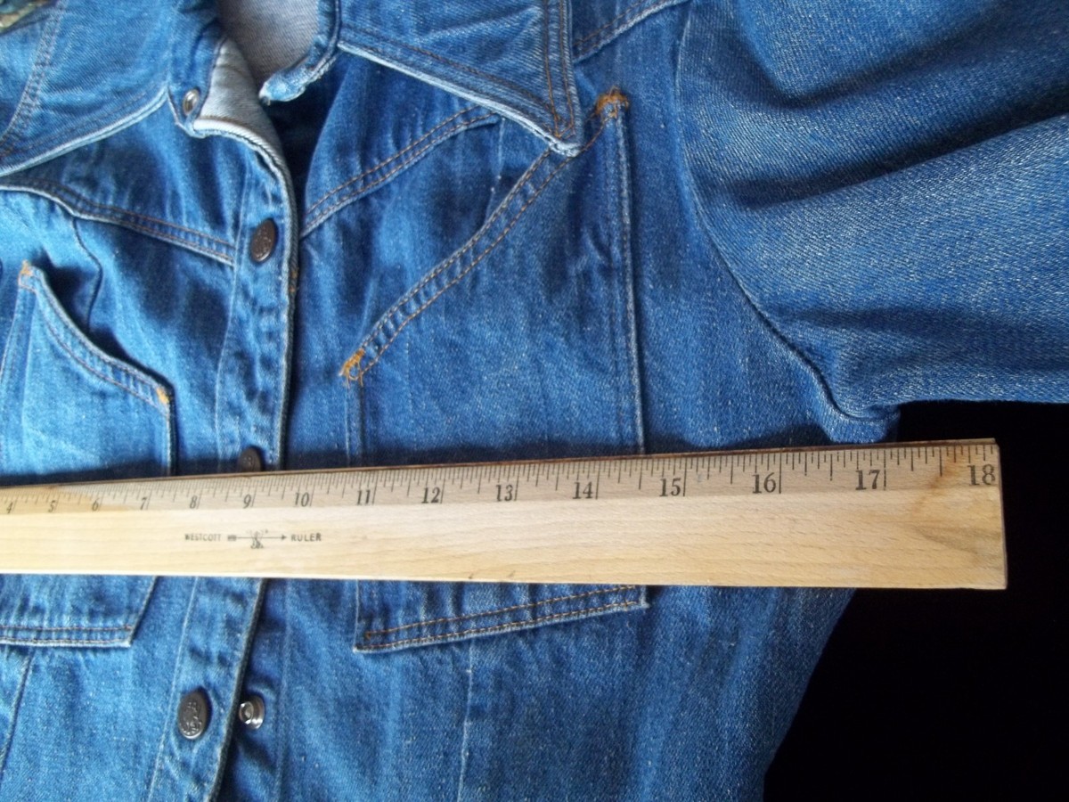 Vintage 1970s Landlubber Denim Coat Long Jean Jacket Western