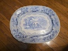 Blue & White Turkey OR MEAT PLATTER 1900 CENTURY 