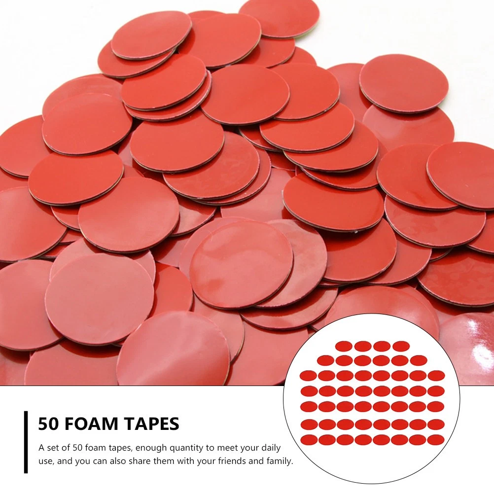 Cintas de montaje redondas de doble cara de PVC rojo duradero 50 piezas