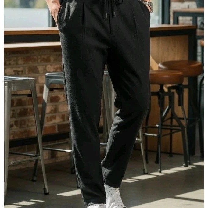 Michael Kors Mens 36x32 Pleat Drawstring Pants Stretch Casual Minimal Preppy NWT