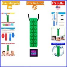 Green Silicone Sensory Chew Necklace for Kids with Autism, ADHD, SPD, 5 