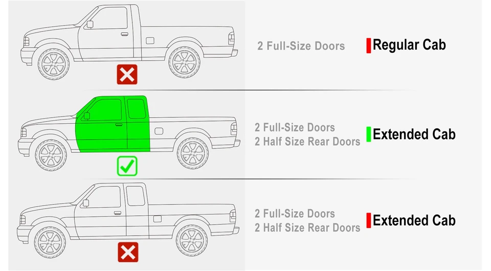 iArmor Acero Inoxidable Bolsillo Pasos Armadura Ajuste 99-11 Ford Ranger Super Cab 4 Puertas Foto 2 de 4