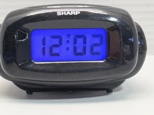 Digital Alarm Clock Black LCD Display, Battery Operated Small Travel TESTED