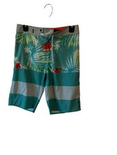Vans Boys Swim Board Shorts Tropical Floral And Striped Pattern Size 16 waist 28