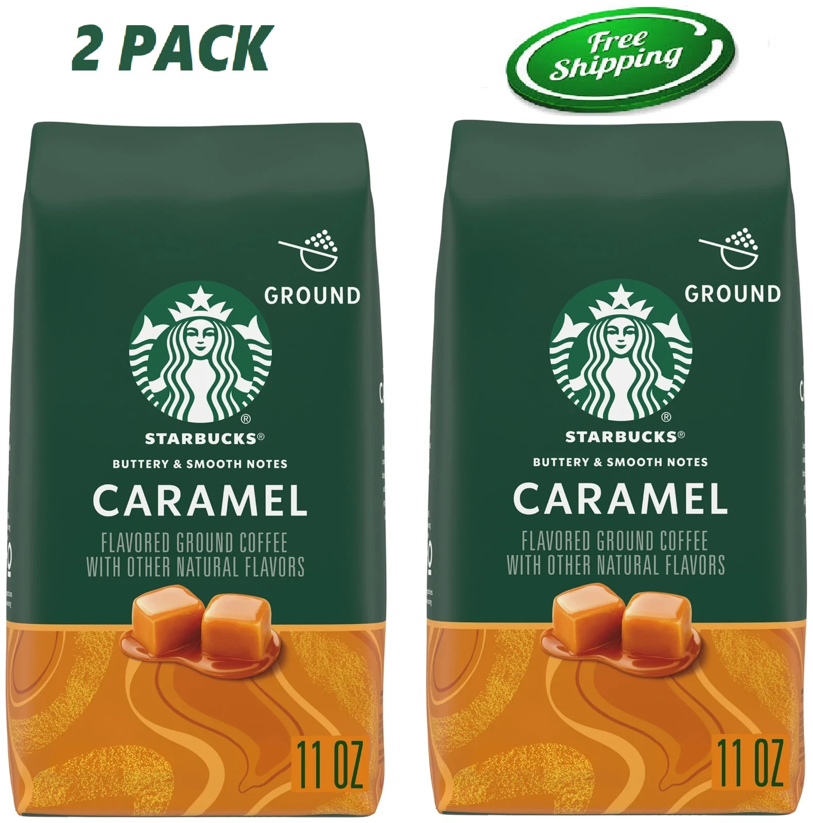 Starbucks Arabica Beans Caramel, Naturally Flavored, Coffee,