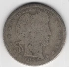 1892 P BARBER QUARTER DOLLAR 90% SILVER PHILADELPHIA 25¢ UNITED STATES AMERICA