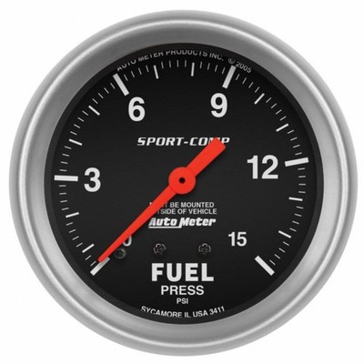 AutoMeter Sport-Comp Mechanical Fuel Pressure Gauge | 2 5/8in | 0-15 PSI