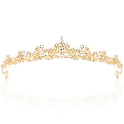  Tiara and Crown for Women Girls Wedding Princess Tiara for Bride Prom Gold