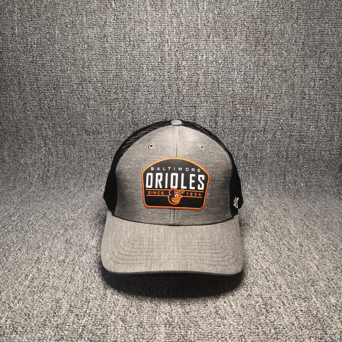 '47 Brand Baltimore Orioles Gray Mesh Trucker Hat Strapback Cap