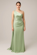 BRAND NEW One-Shoulder Satin Formal Gown, Backless