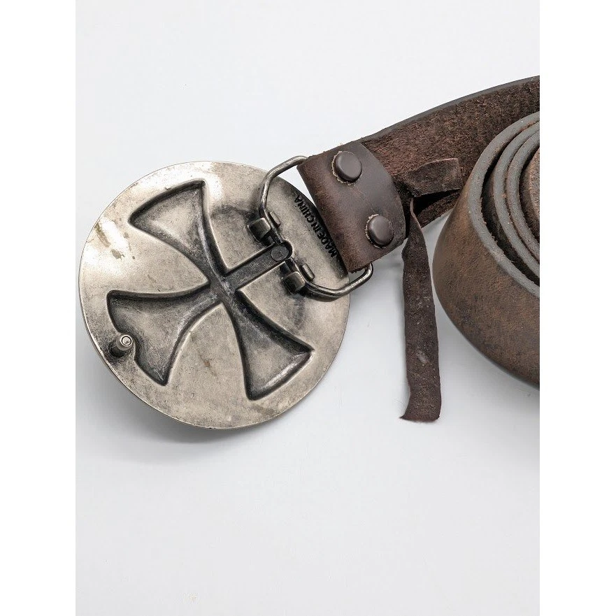 Levi's 皮革皮带男式 46 48 码独立交叉扣可拆卸滑板 — 第 2/4 张图片