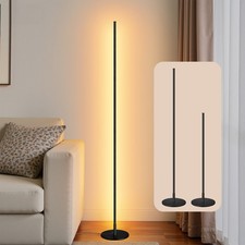 EDISHINE Stehlampe Wohnzimmer, LED Stehlampe Dimmbar, 3000K warmweiße, Schwarz