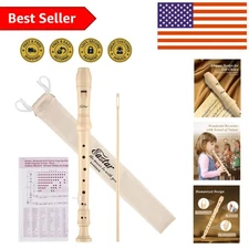 Beginner-Friendly Soprano Recorder in C with Thumb Rest & Cotton Bag - ERS-21BN