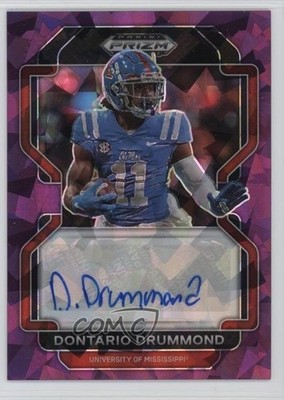 2023 Prizm Draft Picks 2022 Update Purple Ice 43/99 Dontario Drummond Auto 11xt
