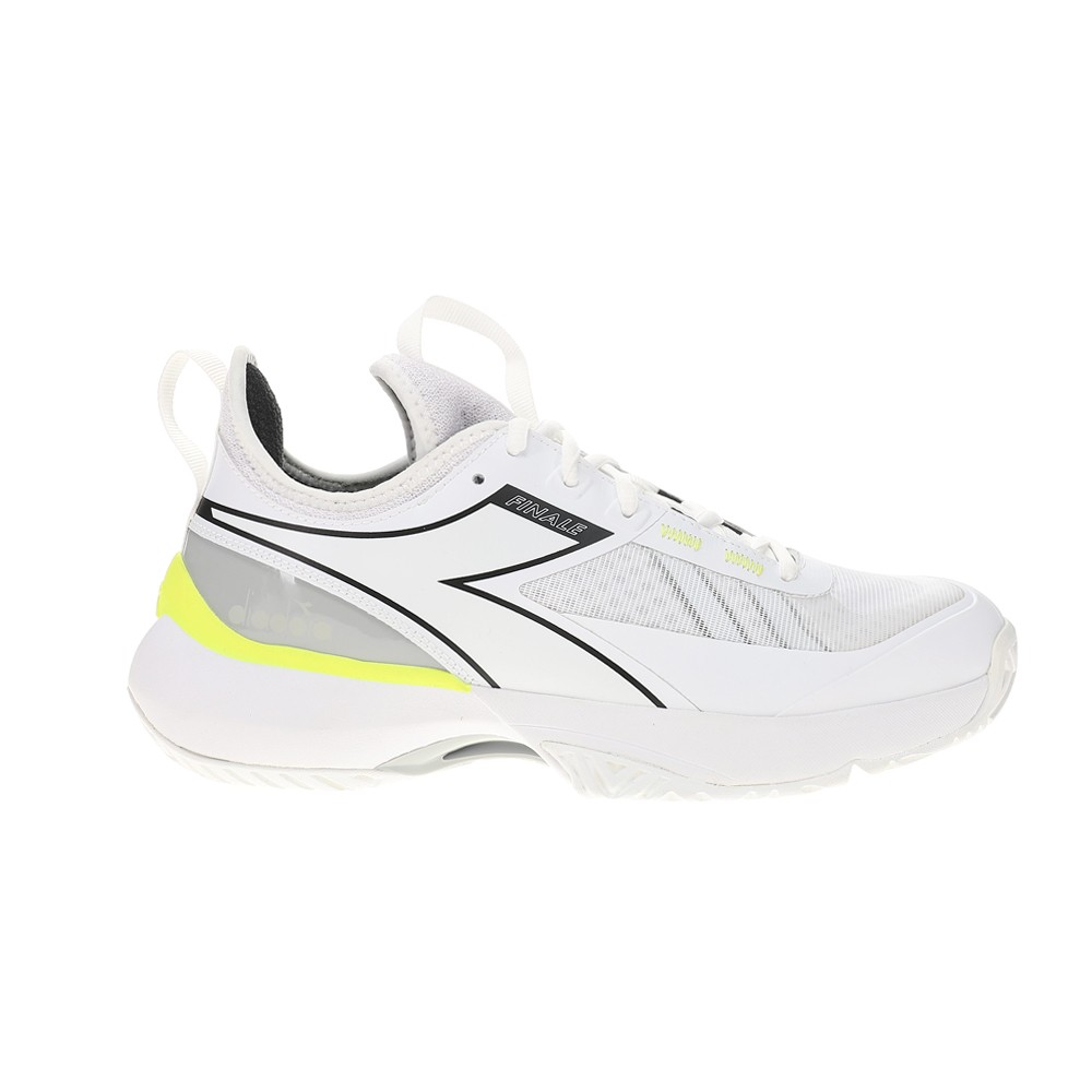 diadora Finale Ag Tennis  Womens White, Yellow Sneakers Athletic Shoes 179358-D0