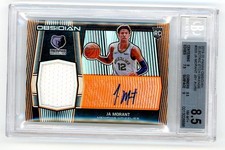 💥 JA MORANT 2019-20 OBSIDIAN ELECTRIC ETCH ORANGE AUTO JERSEY RC # 50 BGS 8.5