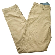 14th & Union Men's Slim Fit Chino Pants 32x34 Khaki Stretch Cotton Spandex Beige
