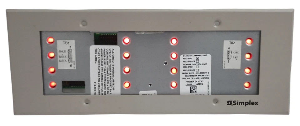 Simplex 4602-9101 46029101 Status Command Unit Life Fire Alarm Serial Annunciato - Image 2 of 4