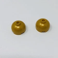 553b LEGO Parts Brick Round 2x2 Dome Top Bottom Axle Holder PEARL GOLD (2)