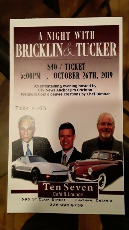 Souvenir ticket from Bricklin Tucker evening