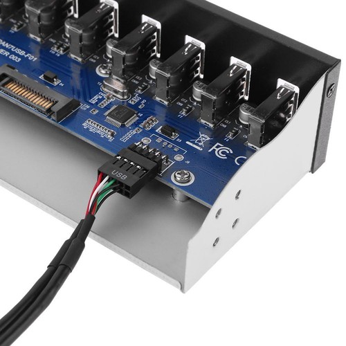 9 Pin to 7 Ports USB 2.0 Hub 5.25 inch CD-ROM Drive Bay CD ROM Front Panel DE - Bild 12 von 12