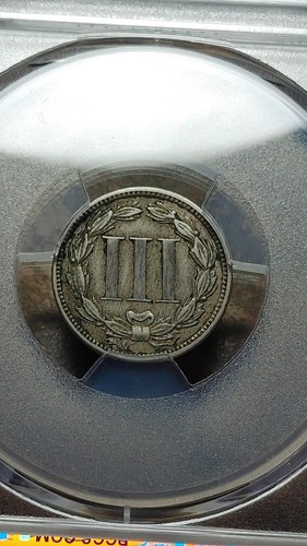 1883 Three 3 Cent Nickel 3CN PCGS XF40 Original Key Date Scarce 4809 - Picture 4 of 4