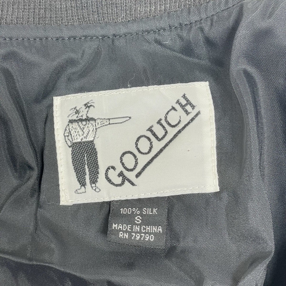 90s GOOUCH ゴーチ 100% silk light jacket L Vintage Goouch 100% Silk Jacket AOP Full Zip Adult Size